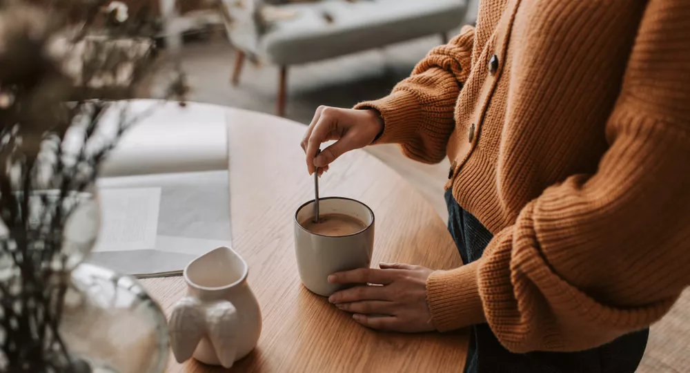 A cup of tea with lemon